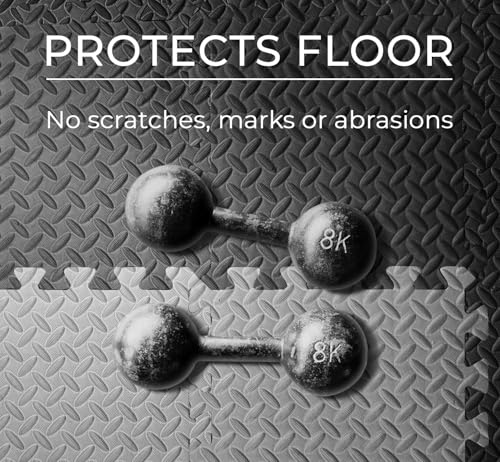 VViViD Interlocking EVA Foam Floor Mat Tiles 11.8”x11.8”x0.47” Black (9) and Grey (9), Non-Slip (18 Tiles, 18 sq ft)