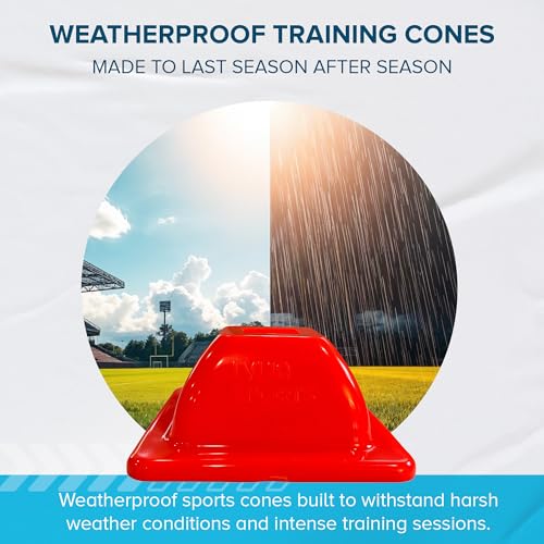 LVL10 Pro Training Cones - 2" Mini Soccer Cones for Sports Training - for Basketball, Football, Basketball and Agility Drills - Soccer Field Markers That Won't Crack, Slide or Fly - color: Blue, style: 50 Pack