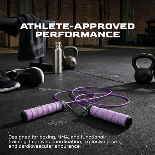 Weighted Jump Rope for Men & Women, 1LB Adjustable Heavy Speed Rope with Removable Handle Weights, Dual Cables for Cross Training Boxing Cardio & Home Workouts Durable Adult Fitness Jump Rope - Purple