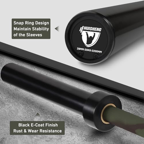 7ft Olympic Barbell for Strength Training, Olympic Weightlifting | 500 700 1000LBS Capacity, 2 Inch 45lb Weight Bar for Squat, Home Gym Fitness Equipment, Bench Press, Deadlift, Powerlifting - color: Camo-500LBS