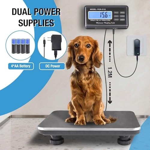 SurmountWay Shipping Scale 660lbs LCD Digital Platform Heavy Duty Portable Stainless Platform for Postal Shipping Scale Industrial Floor Scale W/ 14"X 12" - size: 660lb