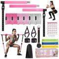 Bbtops Pilates Bar Kit with Resistance Bands,Pilates Bar with Stackable Bands Workout Equipment for Legs,Hip,Waist and Arm,Exercise Fitness Equipment for Women & Men Home Gym Yoga Pilates - color: Baby Pink