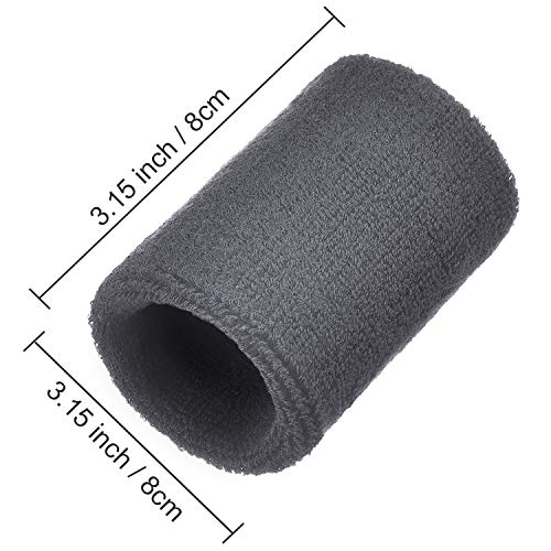 Willbond Wrist Sweatbands, Sports Sweatbands for Competition, Sweat Absorbent, for Basketball, Tennis, Football, Running and Work (Pack of 6) - color: Gray