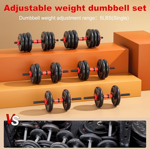 Adjustable Dumbbell Set, 20/30/45/70/90lbs, 5 in 1 Multi-Function Dumbbells | Converts to Barbell Kettlebell&Push up Stand, Free Weight Set for Home Gym Workout, Suitable for Men/Women Strength Training - size: 45LB(22.5LB Pair)