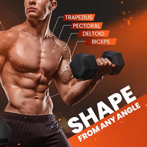 Yes4All Chrome Grip Encased Hex Dumbbells – Hand Weights With Anti-Slip 5-50 LBS Single - color: 45 Pounds - Single
