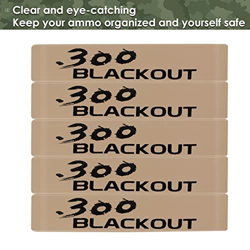Aolamegs 5/10 Pack Magazine Bands - 5.56 Nato, 300 Blackout, 300 Subsonic, .223 Remington, .308 Winchester, 7.62x39 Magazine Marking Band, Durable Silicone Ammo Caliber Bands for Magazine Identification (2 Colors) - color: 300blk-khakiblack(5pcs)