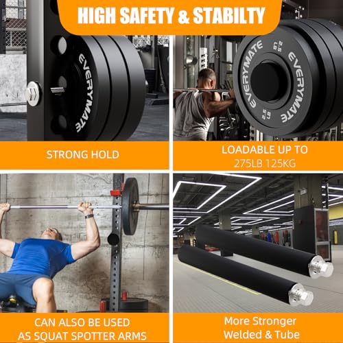 EVERYMATE Weight Plate Holder Power Rack Attachment 2 Inch Olympic Plate Storage Power Squat Rack Holder Weight Plates for 2x2 3x3 2x3 Power Cage Accessories Weight Plate Rack - color: B-5/8" hole(4pcs)-11.8 Inch