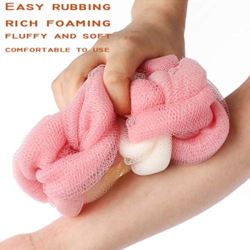 AARainbow 4 Packs Long Stretch Back Sponge with Rope Handles Back Scrubber Bath Shower Mesh Sponge Exfoliating Body Scrub Stretch Braided Loofah for Men and Women (B-1 Grey+1 Green+1 Pink+1 Coffee) - color: B-1 Grey+1 Green+1 Pink+1 Coffee