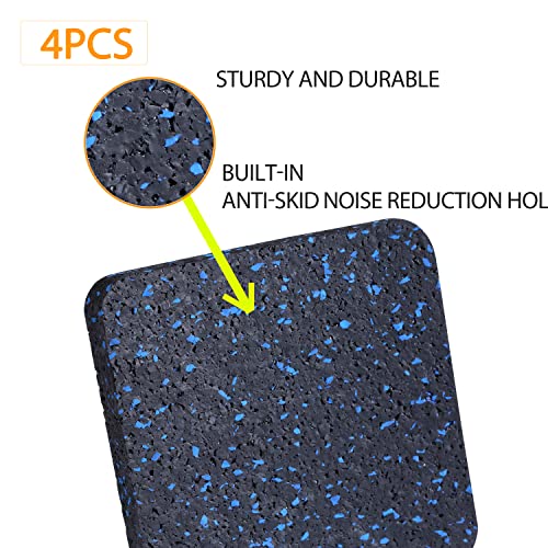 Treadmill Mat Pads - 4 PCS High Density Rubber Anti-Vibration Pads for Walking Pad and Exercise Bike - Noise Reduction Floor Protection for Hardwood Floors and Carpet - 3.94"x3.94"x0.5" - size: 3.94 X 3.94 X 0.5 inch