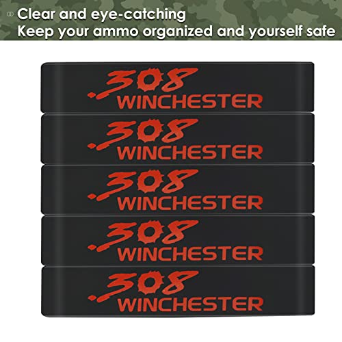 Aolamegs 5/10 Pack Magazine Bands - 5.56 Nato, 300 Blackout, 300 Subsonic, .223 Remington, .308 Winchester, 7.62x39 Magazine Marking Band, Durable Silicone Ammo Caliber Bands for Magazine Identification (2 Colors) - color: 308win-blackred(10pcs)
