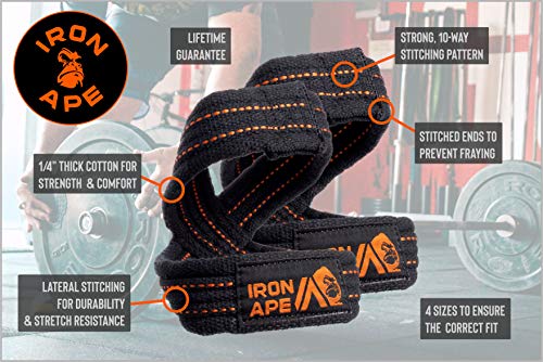 Figure 8 Straps for Deadlift, Weight Lifting, Shrugs, and Weightlifting. Heavy Duty Cotton, 4 Sizes - size: XL