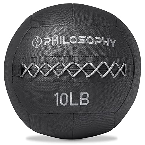 Philosophy Gym Wall Ball - Soft Shell Weighted Medicine Ball with Non-Slip Grip - style: 10 LB