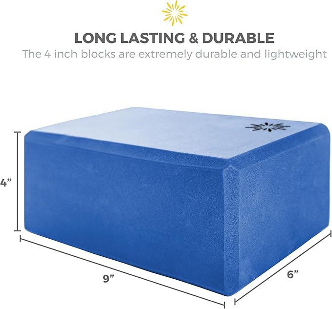 Bulk 4 in Foam Yoga Blocks, 10 Pack - color: Blue