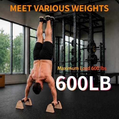 Parallettes Bars, 2 PCS Wood Calisthenics Equipment Non-Slip Base Exercise Home Workout Equipment, Wooden Pushup Bars & Calisthenics Bar - Handstand Bars and Pushup Handles for Men - color: Wood-25cm