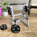 EKDJKK Squat Rack Pen Holder, Modern A-Frame Style, Gray Plastic, Fun Desk Gym Decor with Weights & Barbells