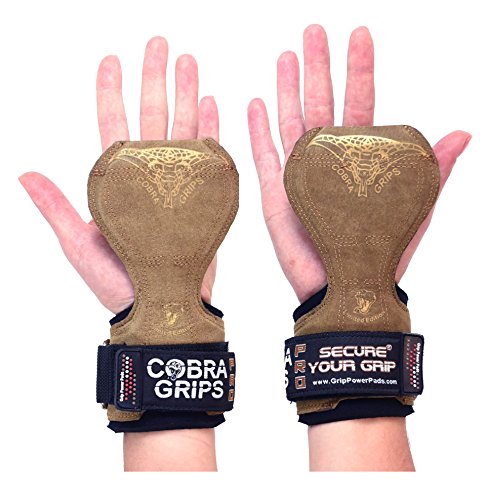 Cobra Grips FIT Leather Weight Lifting Gloves Heavy Duty Straps, Alternative to Power Lifting Hooks, Power Lifting For Deadlifts With Built in Adjustable Neoprene