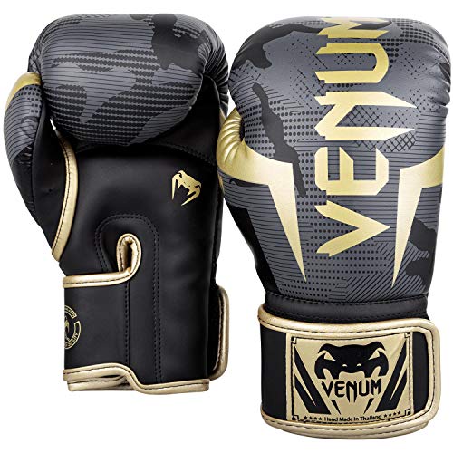 Venum Elite Boxing Gloves - color: Camo/Gold, size: 10-Ounce