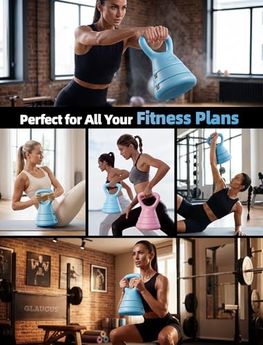 Adjustable Kettlebell, 5lb 9lb 15lb Kettlebell Weights Set, Ergonomic Design & Wide-Handle for Home Gym, Full-Body Workouts Strength Training and Weight Loss, Good for Men Women & Beginners - color: Blue