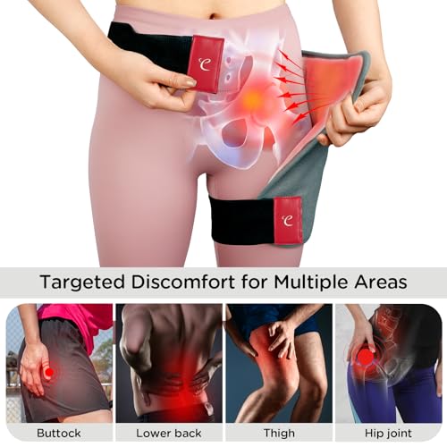 Comfytemp Hip Heating Pad Hip Brace, FSA Eligible Items Only List Birthday Gifts for Mom Women Dad Men, HSA Approve Lower Back Thigh Buttock, Heated Wrap, Electric HSA Heat Pad Hot Relax (S/M)