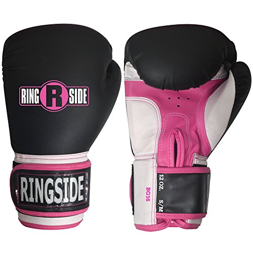 Ringside Pro Style Boxing Training Kickboxing Muay Thai Sparring Gloves - color: Black/Pink, size: Small-Medium