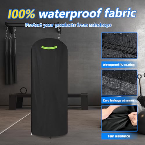 Boxing Bag Cover，80inch Protective Cover for Indoor and Outdoor Freestanding Punching Bag/Stand Kickboxing Bags,600D Heavy Duty Waterproof/UV/, All-Weather, Black,30 * 80in