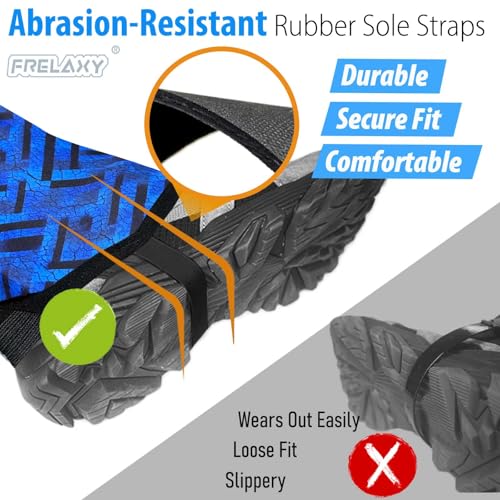 Frelaxy Ultralight Trail Gaiters, Low Shoe Gaiters for Hiking and Running | Breathable fabric, Wear-resistant design, Hypalon underfoot strap, Blocks rocks, mud, dust, Secure fit - color: Blue/Black