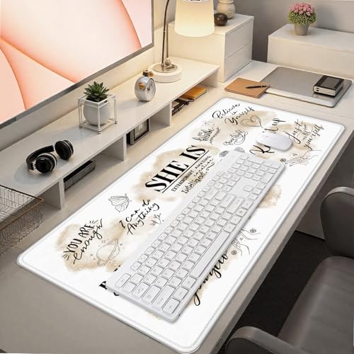 Inspirational Large Mouse Pad 31.5x15.7inch, Self Care Gifts Large Extended Computer Desk Mat Mousepad for Keyboard and Mouse, Motivational Office Desk Accessories - color: Color 04