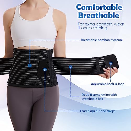 Paskyee Postpartum Belly Band, C-Section & Post Surgery Support Wrap(Black, S/M) - color: Black, size: S/M
