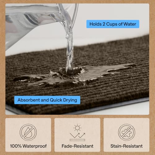 GORILLA GRIP Waterproof Traffic Guard Door Mat, Indoor and Outdoor Heavy Duty Entryway Mats, Strong Backing Commercial Utility Rugs, Office Hallway, Garage and Patio, Low Profile Runner, 29x17, Brown - color: Brown, size: 29" X 17"