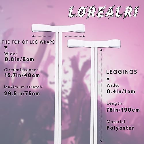 Rave Leg Wraps Elastic Garter Plus Size Leg Straps Music Festivals Outfits for Women - color: White