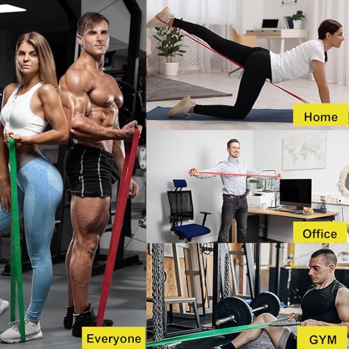 Resistance Bands Pull Up Assistance Bands for Men & Women Working Out Body Stretching Exercise Fitness Training Physical Therapy at Home Office Gym - color: Red