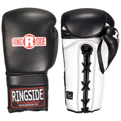 Ringside IMF Tech Lace-Up Sparring Boxing Gloves - color: Black, size: 14-Ounce