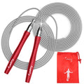 Jump Rope, High Speed Weighted Jump Rope - Premium Quality Tangle-Free - Self-Locking Screw-Free Design - Jump Ropes for Fitness - Skipping Rope for Workout Fitness, Crossfit & Home Exercises - color: Red