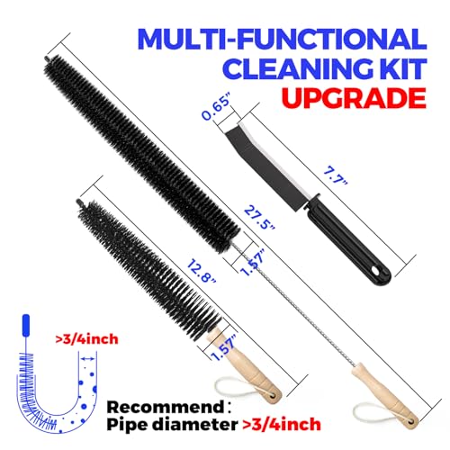 Holikme Dryer Vent Cleaner Kit 3 Pack – Crevice & 2 Lint Brushes | Flexible Nylon Bristles & Bendable Shaft Adapt to Tight Corners – Also Cleans Fridge Coils, Radiator Fins & AC Vents. - size: 3Pieces