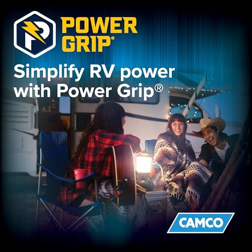 Camco Power Grip 25-Ft 30 Amp Camper RV Extension Cord - Male to Female (NEMA TT-30P to TT-30R) - Rated for 125V/3750W - Features Heavy Duty 10-Gauge Copper Wire & Weather Resistant PVC (55191) - size: 25-Foot, style: Standard End