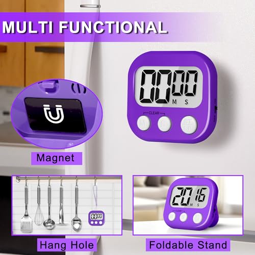ZILLEEN Classroom Timer for Kids Teachers 2 Pack Digital Timers, Purple & Pink - color: Purple & Pink