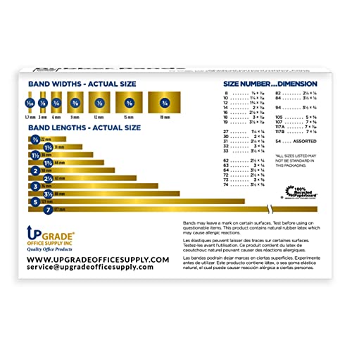 Upgrade Office Supply Rubber Bands, Size 117B, 7 x 1/8 in, 200 Count 1 lb Box, USA