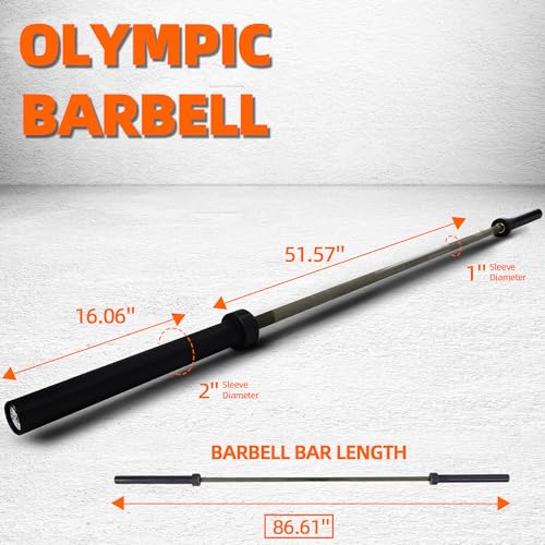 Fitvids Olympic Cerakote Barbell for Home & Commercial Gyms, 190K PSI Tensile Strength Rated for up to 1500LB Capacity - color: Green