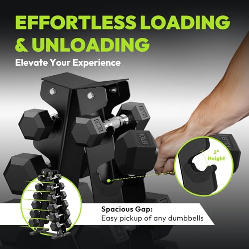 HANDBODE A-Frame Dumbbell Rack | Ideal for home gym, space-saving triangular frame, heavy-duty steel, holds multiple dumbbells securely - color: 1 X 6-Tier A-Frame