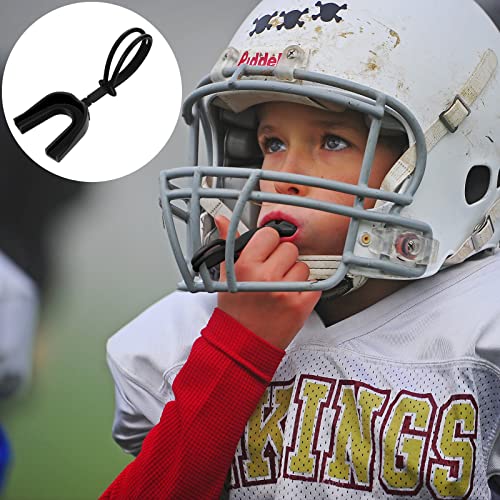 Dunzy 20 Pcs Football Mouth Guards with Strap Bulk Sports Mouthguard Bulk Football Mouthpiece Mouth Protector for Wrestling Boxing Lacrosse Hockey Taekwondo - color: Black, size: Adult
