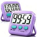 Antonki 2 Pack Digital Timer for Kids, Magnetic Countdown Kitchen Timers for Cooking, Egg, Classroom, Teacher, Exercise, Study, Oven - Battery Included - color: Fresh Purple