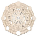 Fourth Level MFG 12" Hecate's Wheel, Ancient Greek Wood Wall Art, Moon Goddess Symbol, Wiccan Home Decoration for Yoga and Meditation, Good Spiritual Energy Altar Decor, Chakra Crystal Grid