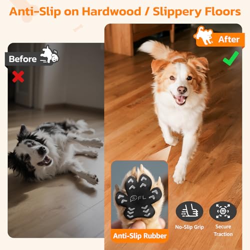 Anti Slip Dog Paw Protector Pads for Senior Dogs, Paw Pads for Dogs Traction, Disposable Self Adhesive Paw Grips for Old Dog on Slippery Hardwood Floor, Black 12 Sets (48pcs) L (21-40lbs) - size: L (21-40lbs)