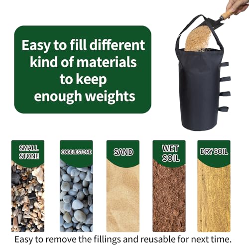 Inntop Canopy Weight Bags 200 lbs, Heavy Duty 1680D Tent Weights Sand Bags for Canopy Legs, Outdoor Sandbag Weights for Sun Shelter, Patio Umbrella, Gazebo (Sand Not Included) - size: 200 LBS