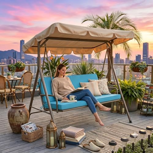Porch Swing Cushions Waterproof 45x12x2 Inch, UV Resistant Outdoor Bench Cushion with Removable Cover Non-Slip Bottom, Patio Furniture Seat Pads for Garden Dining Piano Sofa Settee, Orange