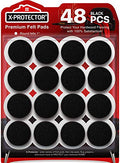 Felt Furniture Pads X-Protector - 48 PCS 1" - Premium Felt Pads Floor Protectors - Furniture Feet Wood Floors Protectors - Prevent Scratches, Annoying Noise & Protect Your Hard Surfaces! (Black) - size: 48 PCS 1" Black, Round
