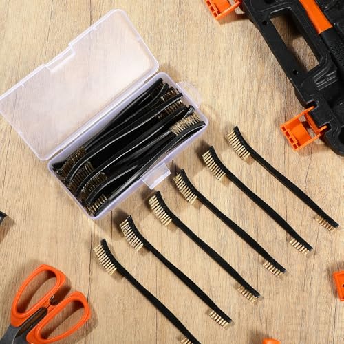 Boao 20 Packs Double-Ended Gun Cleaning Brushes 7 Inch Nylon All Purpose Cleaning Brush with Plastic Handle (Yellow) - color: Yellow