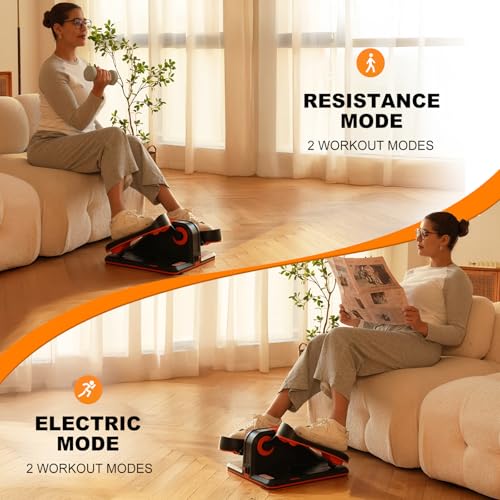 TOUSAINS Under Desk Elliptical Machine for Seniors, Electric Leg Exerciser with App & Remote, 7 Speeds Portable Foot Pedal for Home Office, Low-Impact Rehab Equipment