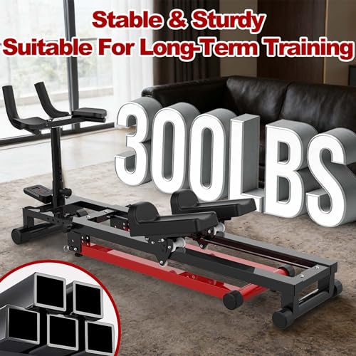 3-in-1 Spine Twist Stretcher & Stair Stepper & Waist Trainer, Multifunctional Trainer Adjustable Back Stretcher Machine for Lower Back Exercise, Core Activation & Full-Body Workout - color: Black Red