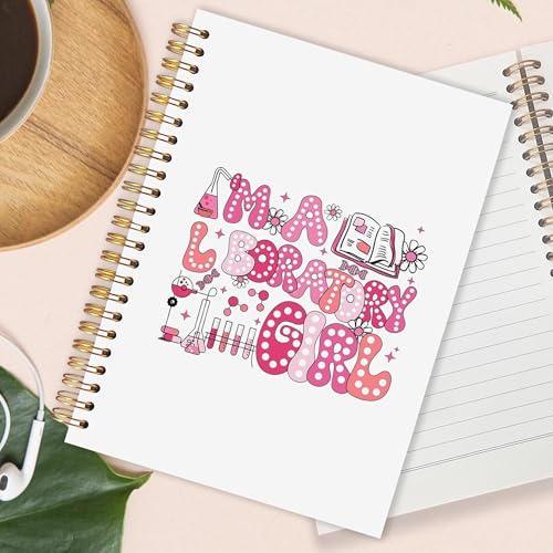 OJMFHEGEE Lab Tech Gifts Spiral Notebook for Women 5.5x8.3 in, Medical Laboratory Scientist Technologist, I'm a Laboratory Girl Medical Lab STEM Hardcover Notebook Journal Gifts for Work Study - color: Lab Tech